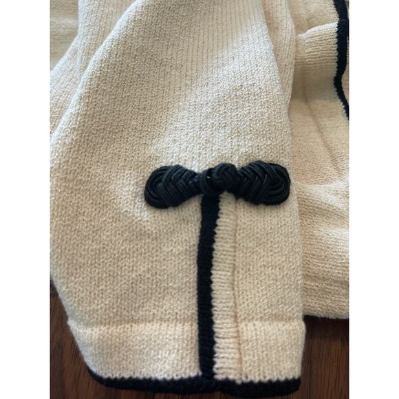 J.S.S knit wear button up Jacket small wool cream/ black vintage classic - Picture 15 of 15